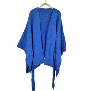 Retro‎ Hand Knit Sweater OS Blue Coastal Preppy Classic Chic Festive Holiday 80s